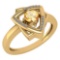 Certified 0.29 Ctw Citrine And Diamond VS/SI1 Halo Ring 14k Yellow Gold Made In USA