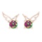 Certified 0.50 Ctw Mystic Topaz Stud Earrings 14K Gold Rose Gold Made In USA