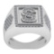 Certified 0.73 Ctw Diamond VS/SI1 Mens Ring 18K White Gold