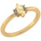 Certified 0.68 Ctw Citrine And Diamond VS/SI1 Ring 14k Yellow Gold Made In USA