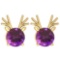 Certified 12.00 Ctw Amethyst Stud Earrings 14K Gold Yellow Gold Made In USA