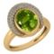 Certified 2.82 Ctw Peridot And Diamond VS/SI1 Halo Ring 14k Yellow Gold Made In USA