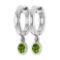 Certified 1.00 Ctw Peridot Hoop Earrings 14K White Gold Made In USA