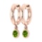 Certified 1.00 Ctw Peridot Hoop Earring 10K Rose Gold Made In USA