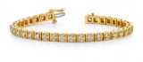 14K YELLOW GOLD 1 CTW G-H I1/I2 FLOATING DIAMOND BOX TENNIS BRACELET