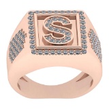 Certified 0.73 Ctw Diamond VS/SI1 Mens Ring 18K Rose Gold