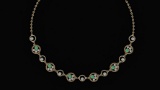 Certified 2.97 Ctw Emerald And Diamond VS/SI1 Beautiful Necklace 14K Yellow Gold Made In USA