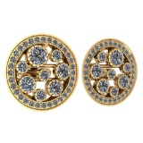 Certified 3.04 Ctw Diamond VS/SI1 18K Yellow Gold Cufflinks