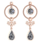 Certified 5.18 Ctw Diamond SI2/I1 Dangling Earrings 18K Rose Gold Made In USA