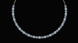 Certified 56.10 Ctw Aquamarine And Diamond I1/I2 Beautiful Necklace 14K Yellow Gold Made In USA