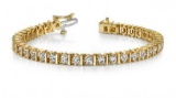 14K YELLOW GOLD 2 CTW G-H I1/I2 CLASSIC DIAMOND LINK PRONG SET TENNIS BRACELET