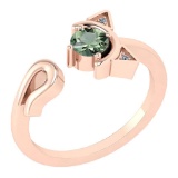 Certified 0.46 Ctw Green Amethyst And Diamond VS/SI1 Halo Ring 14k Rose Gold Made In USA