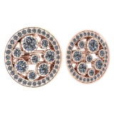 Certified 3.04 Ctw Diamond VS/SI1 18K Rose Gold Cufflinks