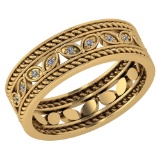 Certified 0.10 Ctw Diamond VS/SI1 Filigree Band 18K Yellow Gold