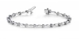 14K WHITE GOLD 1 CTW G-H I1/I2 ALTERNATING DIAMOND DROP BRACELET