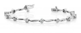 14K WHITE GOLD 1 CTW G-H I1/I2 LINK BRACELET