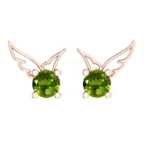 Certified 0.50 Ctw Peridot Stud Earrings 14K Gold Rose Gold Made In USA