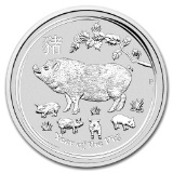 2019 Australia 5 oz Silver Lunar Pig