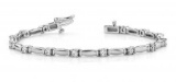 14K WHITE GOLD 1 CTW G-H I1/I2 SHINY COLUMN LINK DIAMOND BRACELET