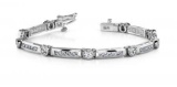 14K WHITE GOLD 3 CTW G-H I1/I2 CLASSIC CHANNEL FRAME BRACELET