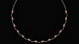 Certified 10.05 Ctw Morganite Necklace 14K Yellow Gold