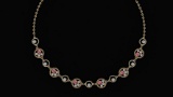 Certified 2.97 Ctw Pink Tourmaline And Diamond VS/SI1 Beautiful Necklace 14K Yellow Gold Made In USA