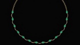 Certified 10.05 Ctw Emerald Necklace 14K Yellow Gold