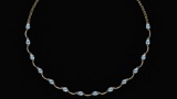 Certified 10.05 Ctw Aquamarine Necklace 14K Yellow Gold
