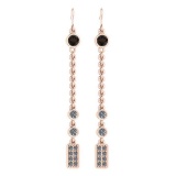 Certified 1.13 Ctw Smoky Quartz And Diamond VS/SI1 Earrings 14K Rose Gold Made In USA