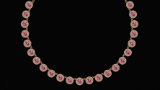 Certified 32.61 Ctw Pink Tourmaline And Diamond VS/SI1 Beautiful Necklace 14K Yellow Gold