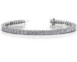 14K WHITE GOLD 4 CTW G-H I1/I2 PRINCESS CUT BRACELET