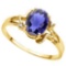 0.73 CT IOLITEE AND ACCENT DIAMOND 0.01 CT 10KT SOLID YELLOW GOLD RING
