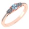 Certified 0.77 Ctw Aquamarine And Diamond 18K Rose Gold Halo Ring G-H VSSI1