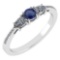Certified 0.77 Ctw Blue Sapphire And Diamond Platinum Halo Ring
