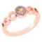 Certified 0.09 Ctw Citrine And Diamond 14k Rose Gold Halo Ring G-H VS/SI1
