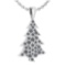 Certified 0.89 Ctw Diamond VS/SI1 Christmas tree Necklace 18K White Gold Made In USA