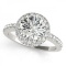 CERTIFIED PLATINUM .85 CTW G-H/VS-SI1 DIAMOND HALO ENGAGEMENT RING