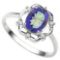 0.87 CT OCEANIC BLUE MYSTIC QUARTZ AND ACCENT DIAMOND 0.02 CT 10KT SOLID WHITE GOLD RING