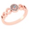 Certified 0.09 Ctw Aquamarine And Diamond 14k Rose Gold Halo Ring G-H VS/SI1