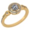 Certified 0.65 Ctw Diamond 14k Yellow Gold Halo Ring