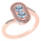 Certified 0.68 Ctw Aquamarine And Diamond 14k Rose Gold Halo Ring G-H VS/SI1