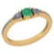 Certified 0.78 Ctw Emerald And Diamond 14k Yellow Gold Halo Ring G-H VS/SI1