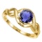 0.89 CT IOLITE 10KT SOLID YELLOW GOLD RING