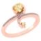 Certified 0.85 Ctw Citrine And Diamond 14k Rose Gold Halo Ring G-H VS/SI1