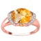 2.08 CT DARK CITRINE 0.1 CT CITRINE AND ACCENT DIAMOND 0.09 CT 10KT SOLID RED GOLD RING