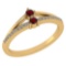 Certified 0.22 Ctw Garnet And Diamond 14k Yellow Gold Halo Ring G-H VS/SI1