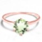 0.74 CT GREEN AMETHYST 10KT SOLID RED GOLD RING