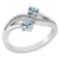 Certified 0.53 Ctw Aquamarine And Diamond 14k White Gold Halo Ring G-H VS/SI1