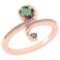 Certified 0.85 Ctw Green Amethyst And Diamond 14k Rose Gold Halo Ring G-H VS/SI1