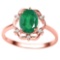 1.17 CT EMERALD AND ACCENT DIAMOND 0.02 CT 10KT SOLID RED GOLD RING